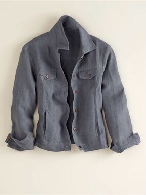 Petalura Arles European Linen Cropped Jacket Size M